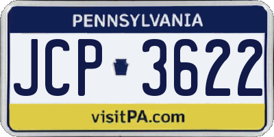 PA license plate JCP3622