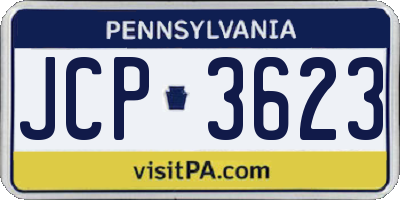 PA license plate JCP3623