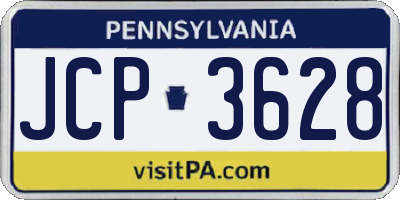 PA license plate JCP3628