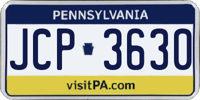 PA license plate JCP3630