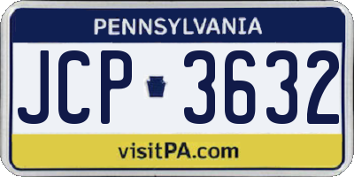 PA license plate JCP3632