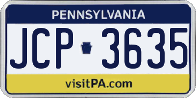 PA license plate JCP3635