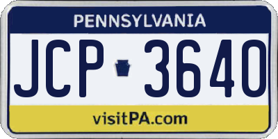 PA license plate JCP3640