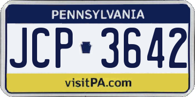 PA license plate JCP3642
