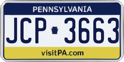 PA license plate JCP3663