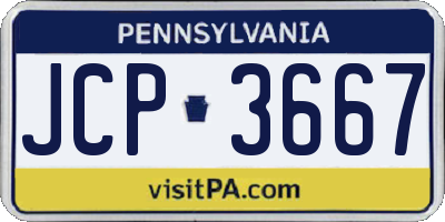 PA license plate JCP3667