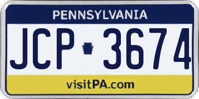 PA license plate JCP3674