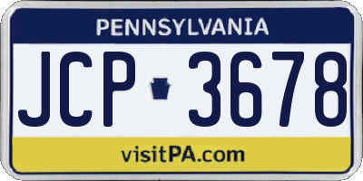 PA license plate JCP3678
