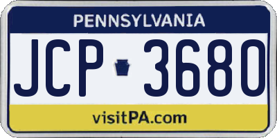PA license plate JCP3680
