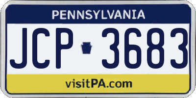 PA license plate JCP3683