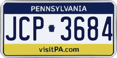 PA license plate JCP3684
