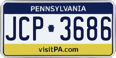 PA license plate JCP3686