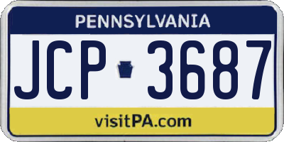 PA license plate JCP3687