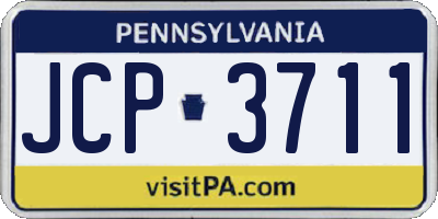 PA license plate JCP3711