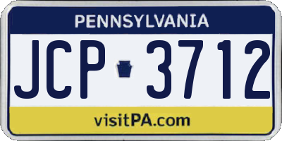 PA license plate JCP3712