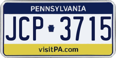 PA license plate JCP3715