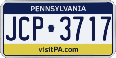 PA license plate JCP3717