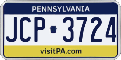 PA license plate JCP3724