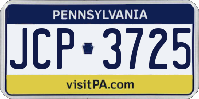 PA license plate JCP3725