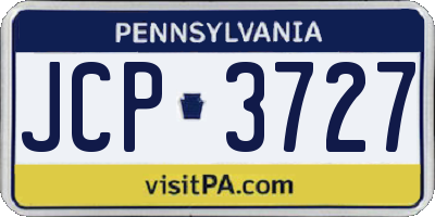 PA license plate JCP3727