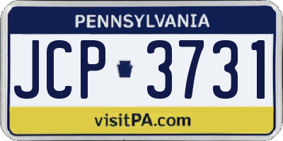 PA license plate JCP3731