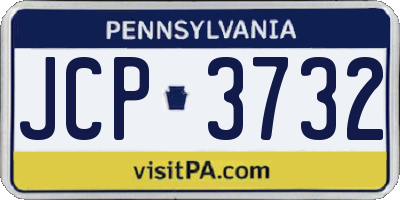 PA license plate JCP3732