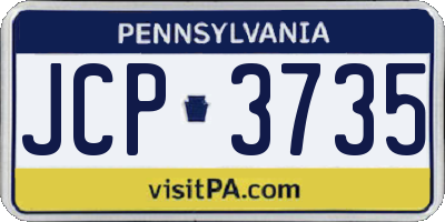 PA license plate JCP3735