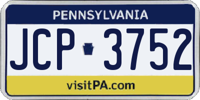 PA license plate JCP3752