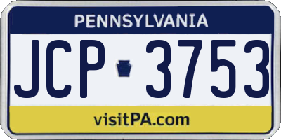 PA license plate JCP3753