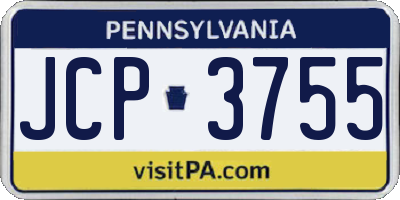 PA license plate JCP3755