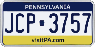 PA license plate JCP3757