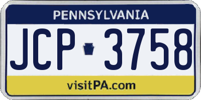 PA license plate JCP3758