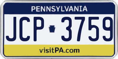 PA license plate JCP3759