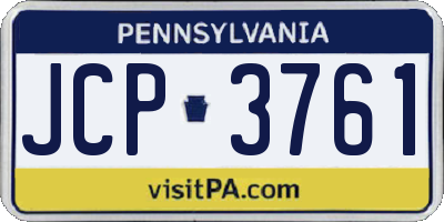 PA license plate JCP3761
