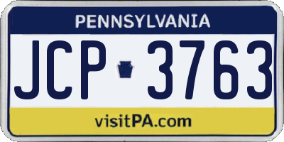 PA license plate JCP3763