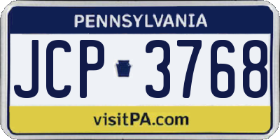 PA license plate JCP3768