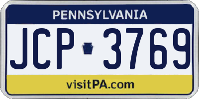 PA license plate JCP3769