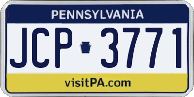 PA license plate JCP3771