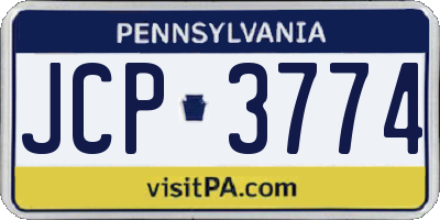 PA license plate JCP3774