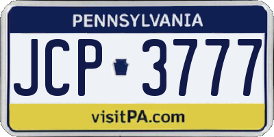 PA license plate JCP3777