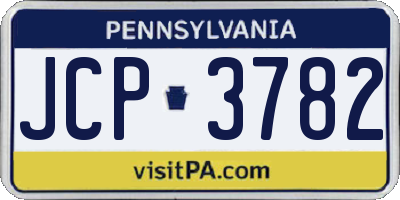 PA license plate JCP3782