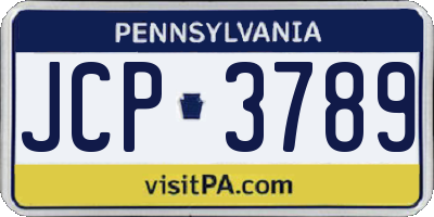 PA license plate JCP3789