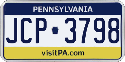 PA license plate JCP3798