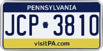 PA license plate JCP3810