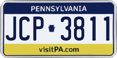 PA license plate JCP3811