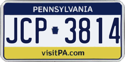 PA license plate JCP3814