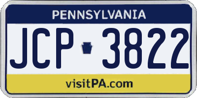 PA license plate JCP3822