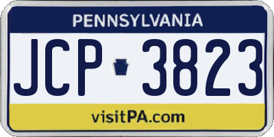 PA license plate JCP3823