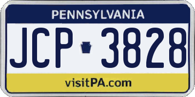 PA license plate JCP3828