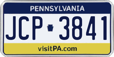 PA license plate JCP3841